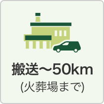 搬送〜50km（火葬場まで）